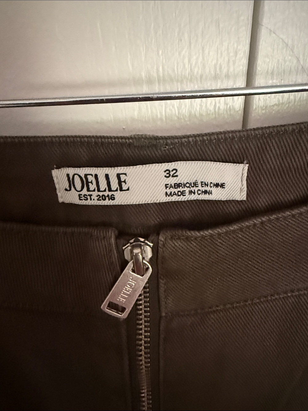 Joelle Collection Wide Leg Jeans Flare in Dark Olive - Picture 2 of 6